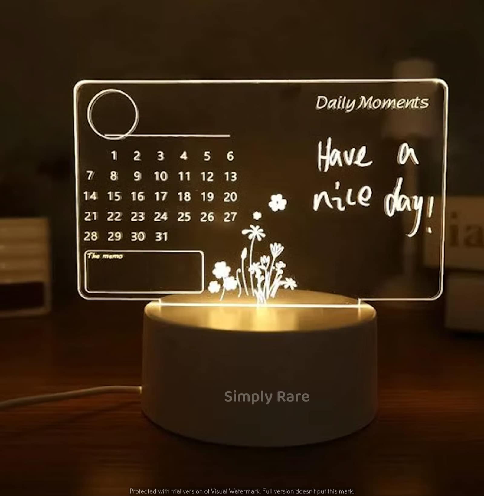 Calendar 3D Lamp with Marker