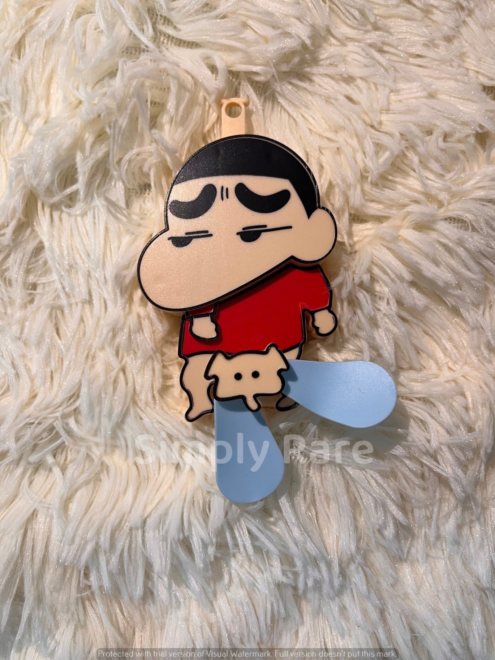 Shinchan Scratching Fan Keychain
