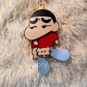 Shinchan Scratching Fan Keychain