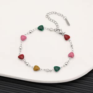 Colorful Anti-Tarnish Bracelet - Heart Shaped