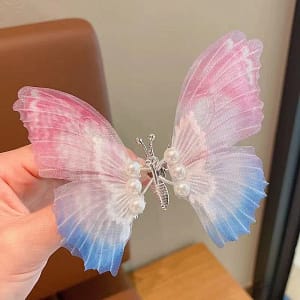 Dark Pink Gradient Moving Butterfly Hairclip