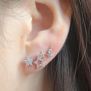 Small Zircon Star Earrings