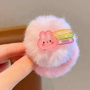 Rainbow Bunny Fur Rubberband
