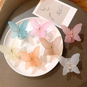 Colorful Transparent Butterfly Clip (Pack of 2)