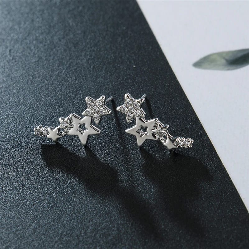 Small Zircon Star Earrings - Image 2